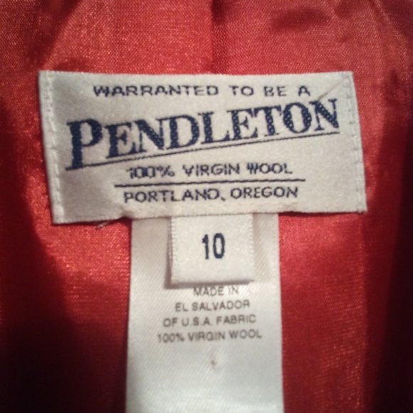 Pendleton Red 100% Wool Blazer Size 10 - Picture 3 of 7